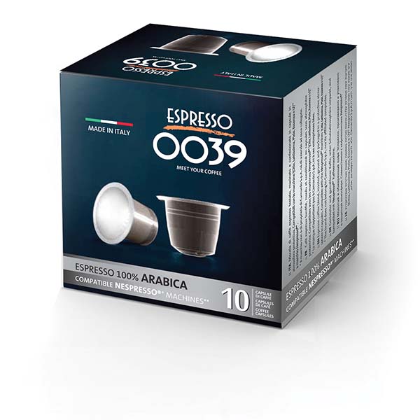 Caffè espresso 0039 pacco da 10 capsule compatibili con macchine nespresso